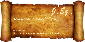 Jovanov Szeréna névjegykártya