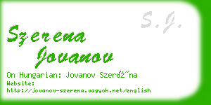 szerena jovanov business card
